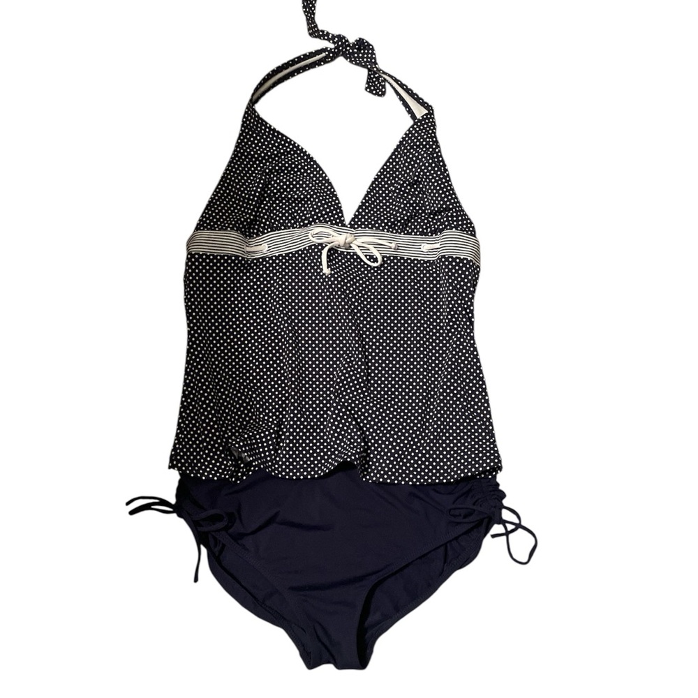 Beach House Black and White Polka Dot Tankini